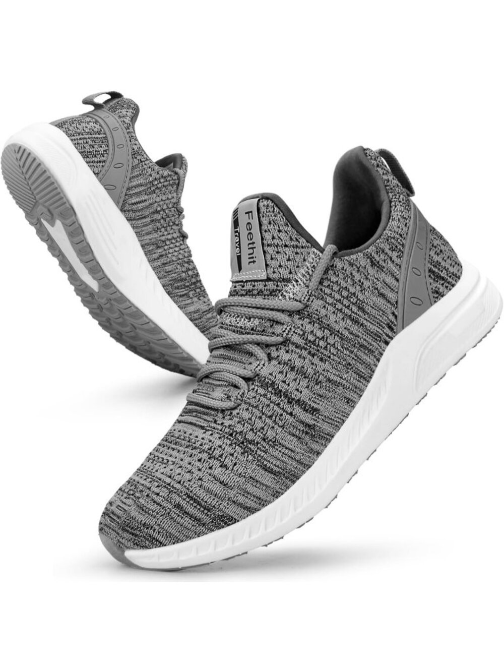 Womens Light Grey Mesh Lightweight Casual Tennis Running Sneaker for Travel Work
